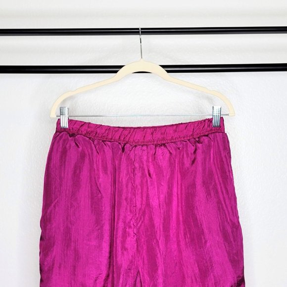 Aviat Sportif 90s Designed in France Women's Shiny Raspberry Lined Joggers SZ XL - Picture 2 of 12